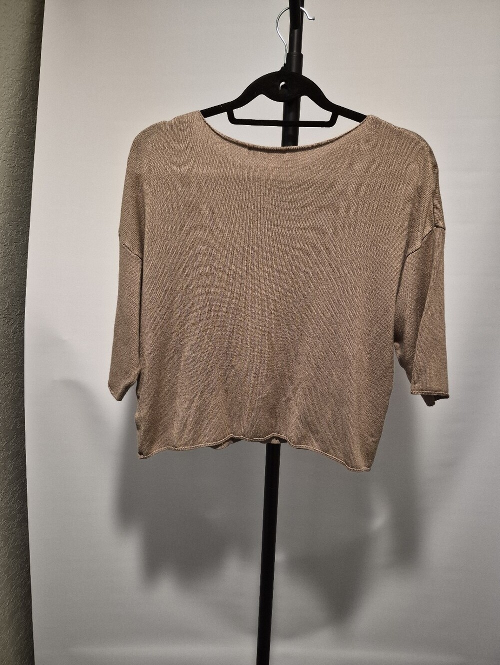 Grace Karin Boat Neck 3/4 Sleeve Lightweight Sweater, Khaki, Large, NWOT - Picture 2 of 5